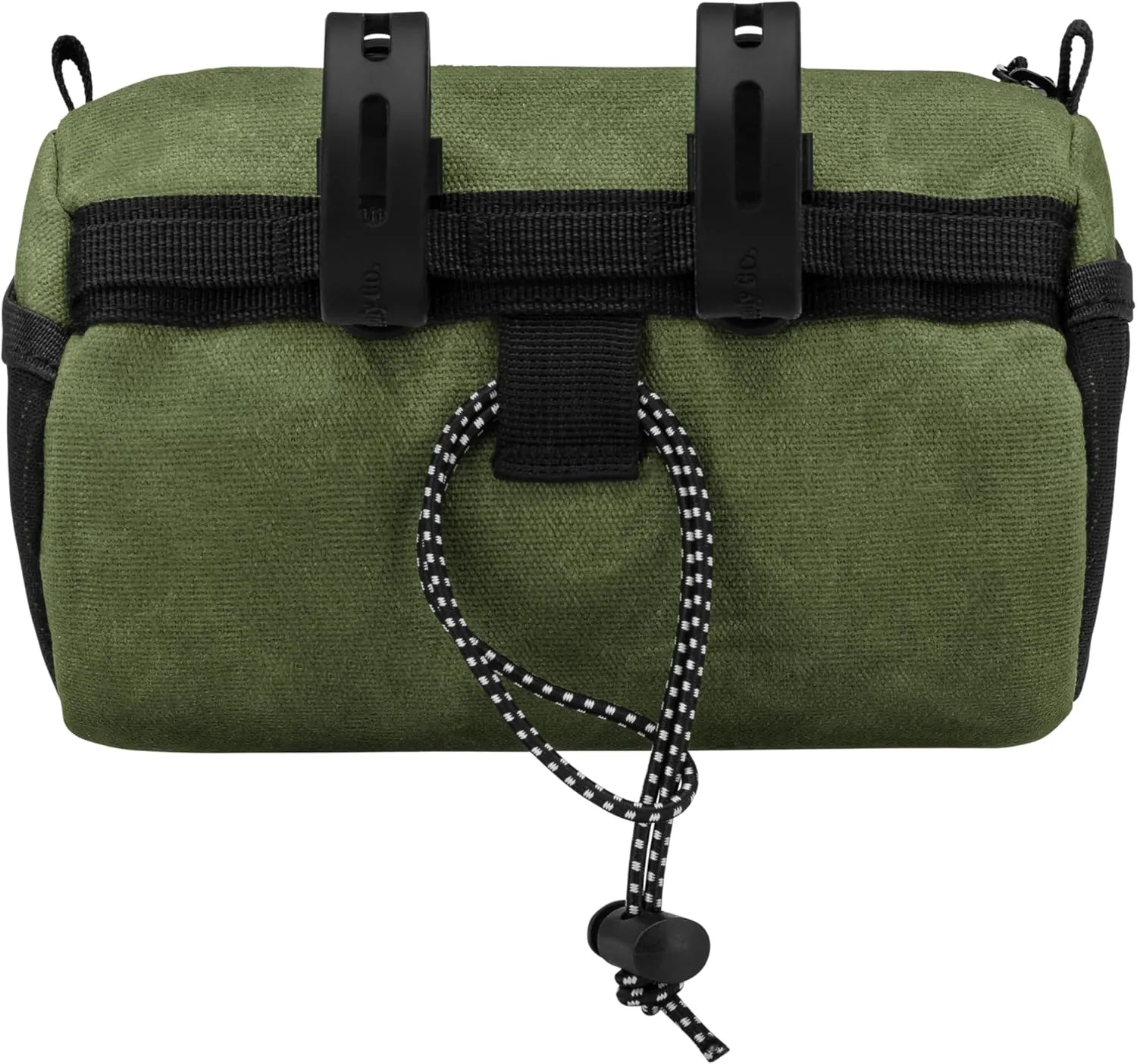 Bike Handlebar Bag – Waxed Canvas Exterior with Quick-Access Waterproof Zipper, Side Mesh Pockets and Spacious Storage – Ideal for Cycling, Commuting and Adventure Rides (Olive Green)