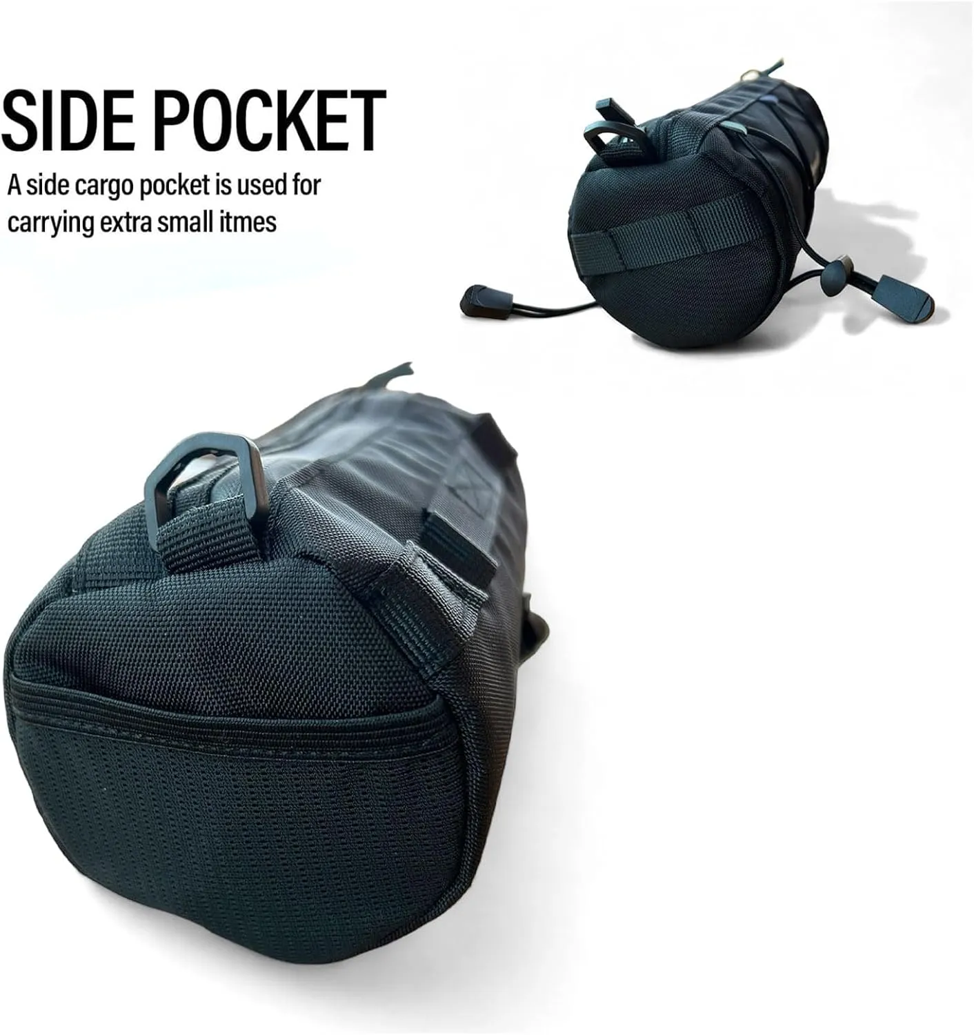 Bike Handlebar Bag with Shoulder Strap Bicycle Front Bag for Mountain Road Bike Cycling Pouch (Black)