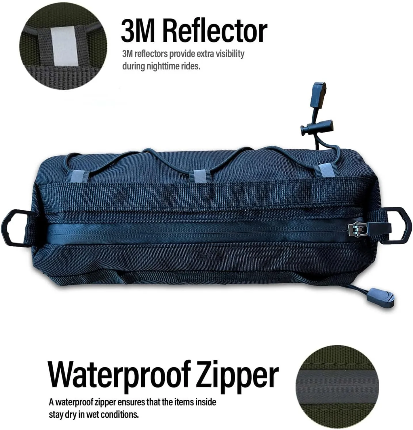 Bike Handlebar Bag with Shoulder Strap Bicycle Front Bag for Mountain Road Bike Cycling Pouch (Black)