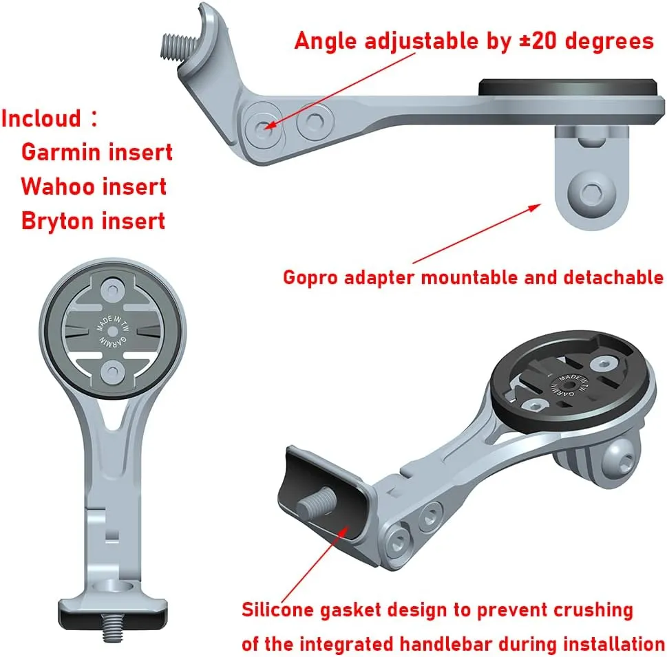 Bike Mount for Garmin Edge Wahoo Elemnt Combo Mount for Trek New Madone Integrated Handlebar Stem