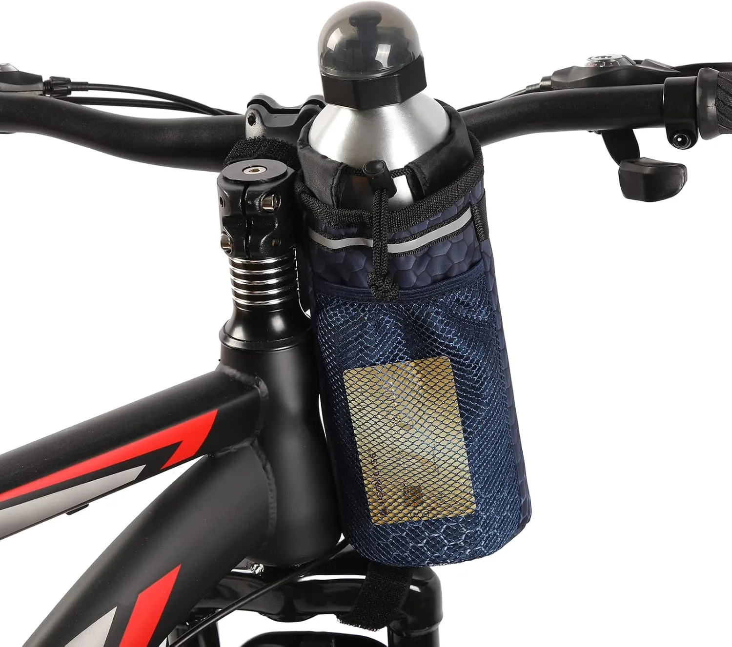 Bike Water Bottle Holder Waterproof Front Frame Storage Top Tube Beehive Design Water Bottle Holder for Bike, Large-Capacity Front Pack Bike Cup Holder for Outdoor Mountain Road Bicycle