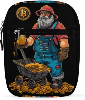 Bitcoin Miner Cute Crossbody Bags Small Sling Purse Travel Shoulder Bag with Adjustable Strap for Men Women