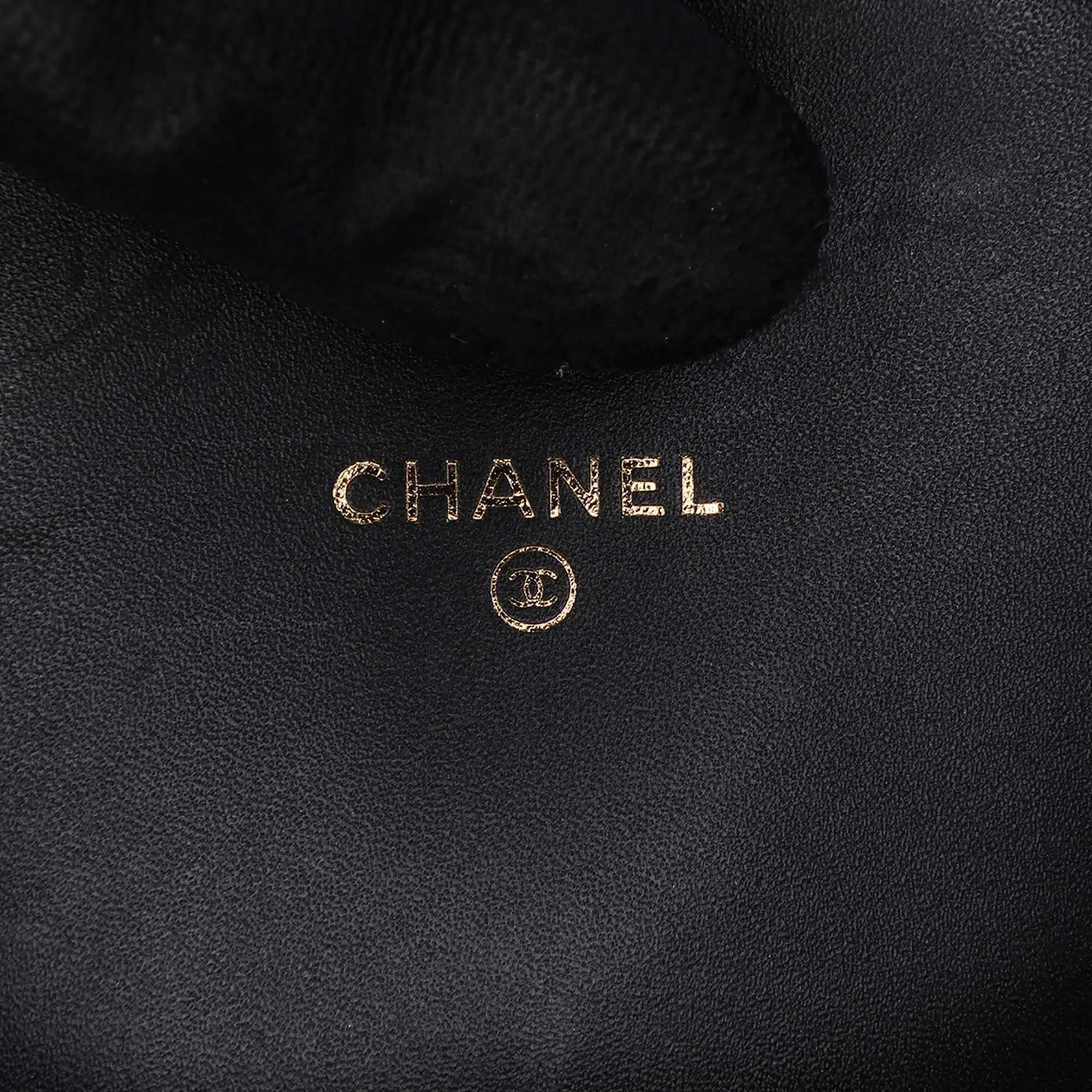 Black Chanel CC Velvet Half Moon Wallet on Chain Crossbody Bag