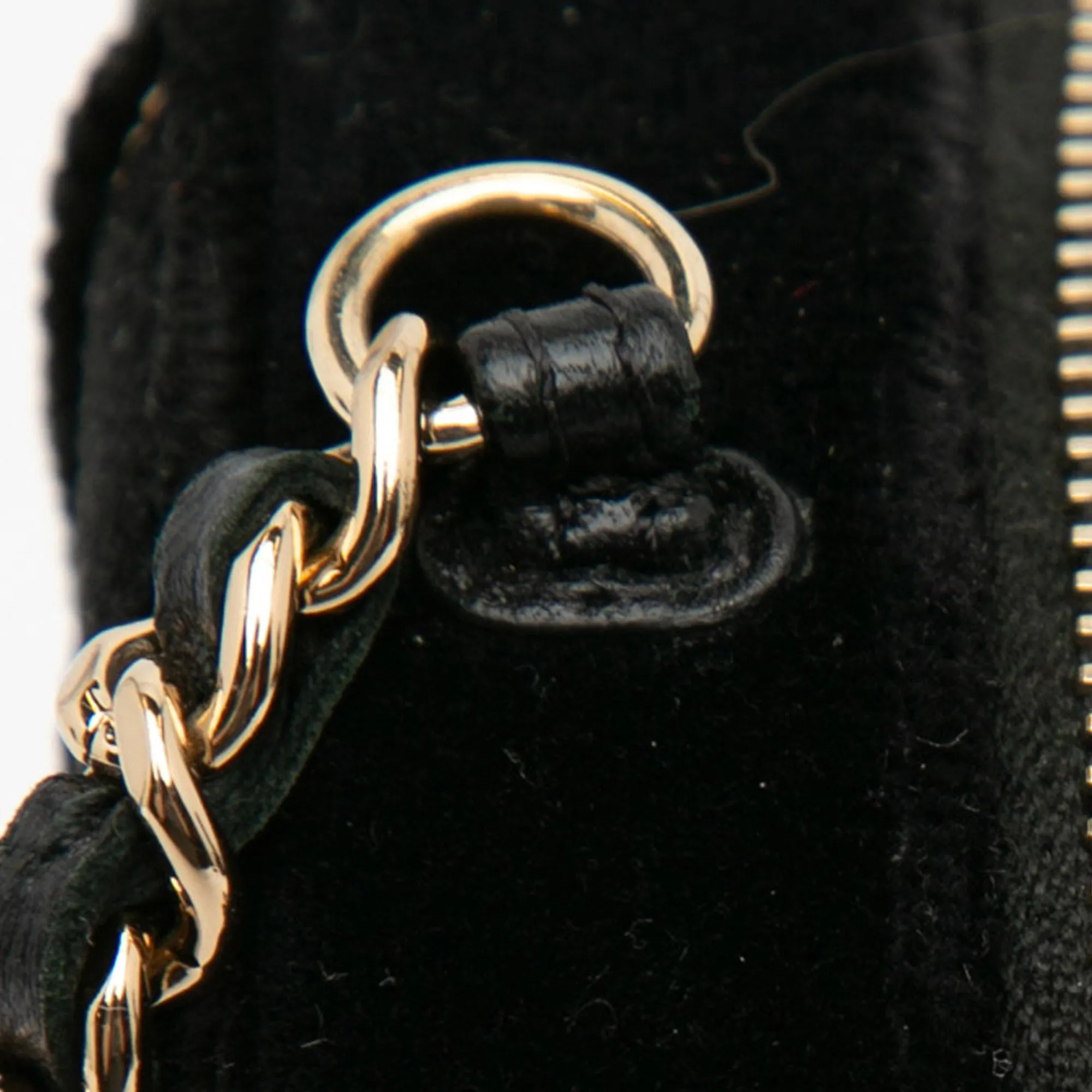 Black Chanel Velvet Pearl Sequin Round Crossbody