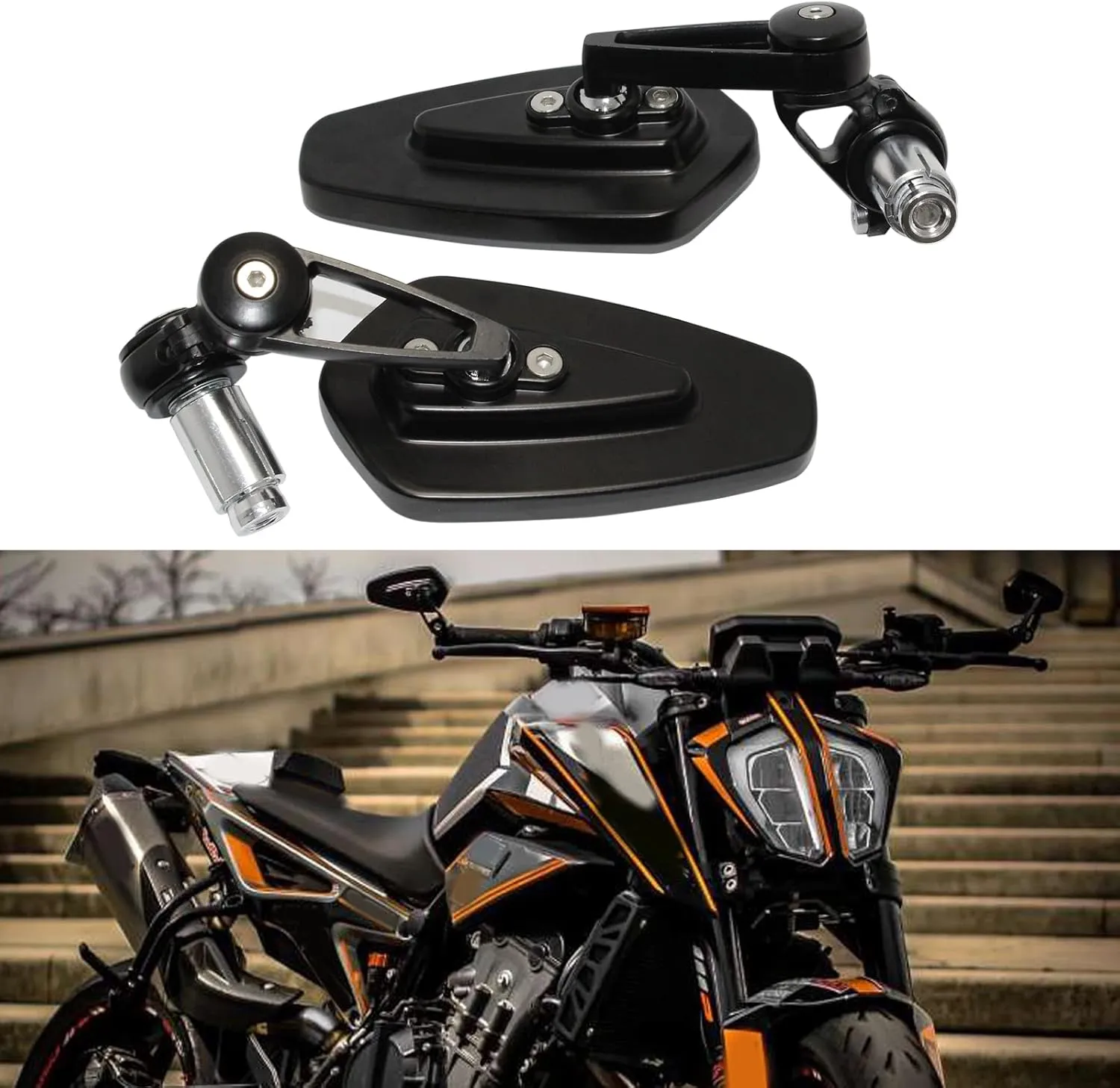 Black Motorcycle Bar End Mirrors Rear View CNC Compatible With GROM MSX125 CB500F Kawasaki Z125 pro Z650 Z750 Z800 Z900 ER6N ER6F Yamaha MT-03 MT-07 FZ-07 MT-09 FZ-09 MT-10 FZ-10 MT-25 FZ6 FZ8 FZ6R