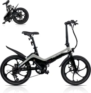BLAUPUNKT FIENE 20 Inch Folding Electric Bike, Pedal and Throttle Assist, Foldable Step-Through Frame, UL Certified eBike for Adults, Orange/Black