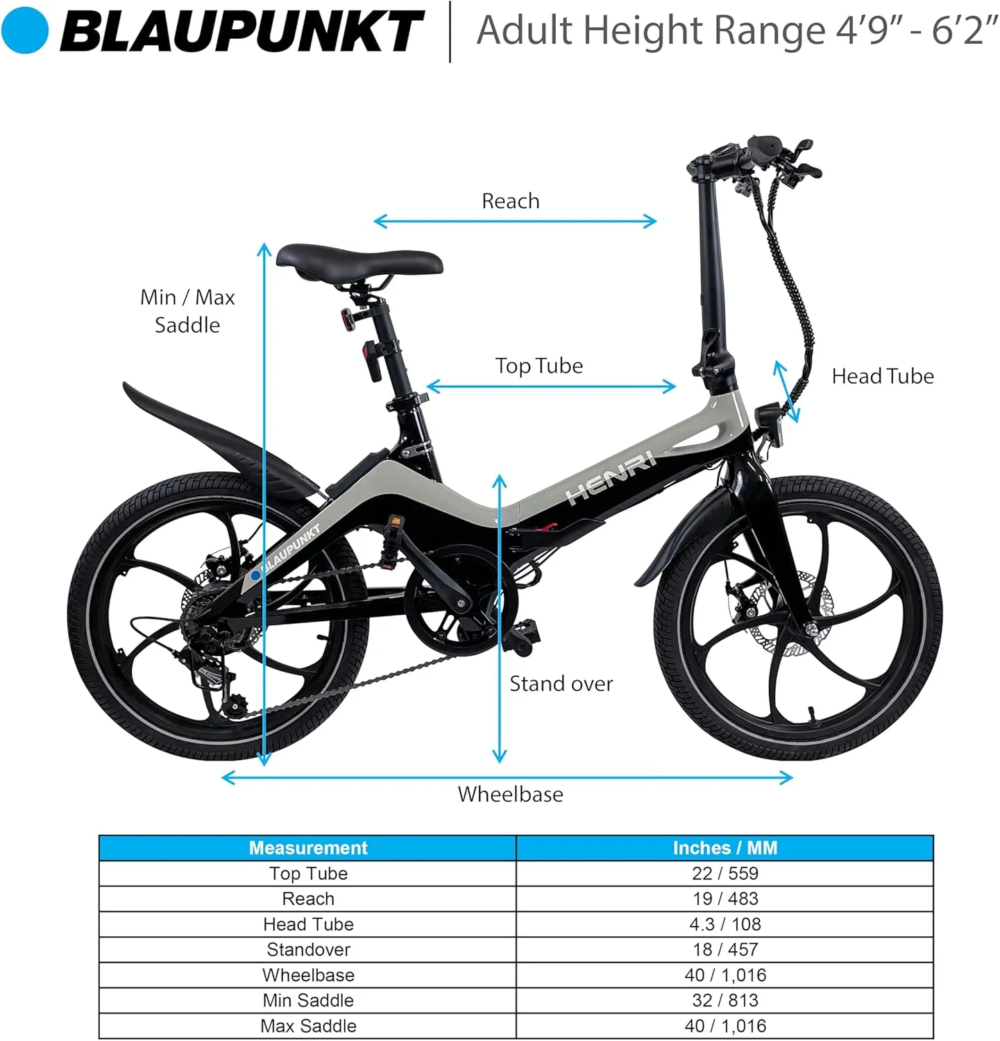 BLAUPUNKT FIENE 20 Inch Folding Electric Bike, Pedal and Throttle Assist, Foldable Step-Through Frame, UL Certified eBike for Adults, Orange/Black