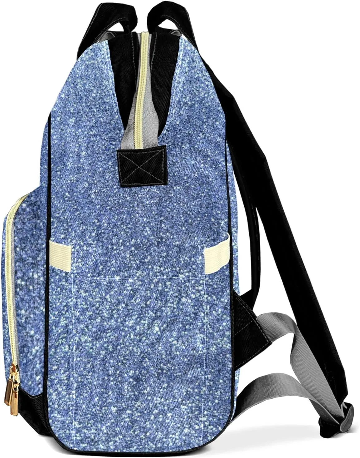 Blue Bling Print Mummy Bag Custom with Name Tote Bag Personalized Diaper Bag Backpacks Gift