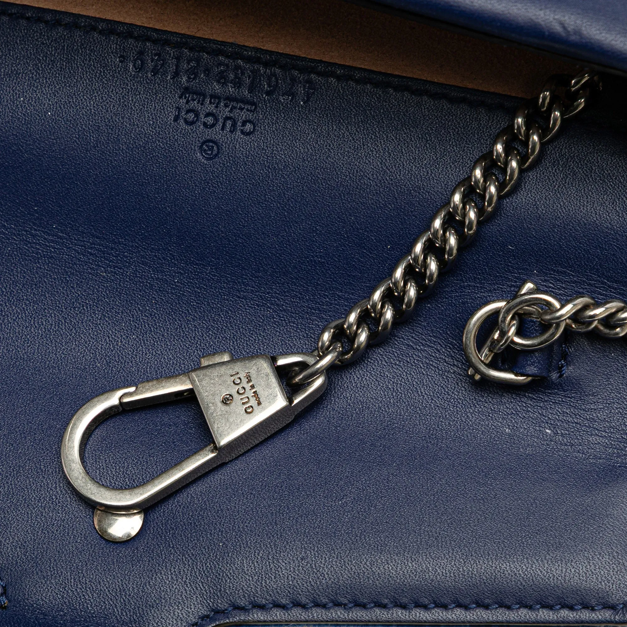 Blue Gucci Super Mini Velvet Dionysus Crossbody