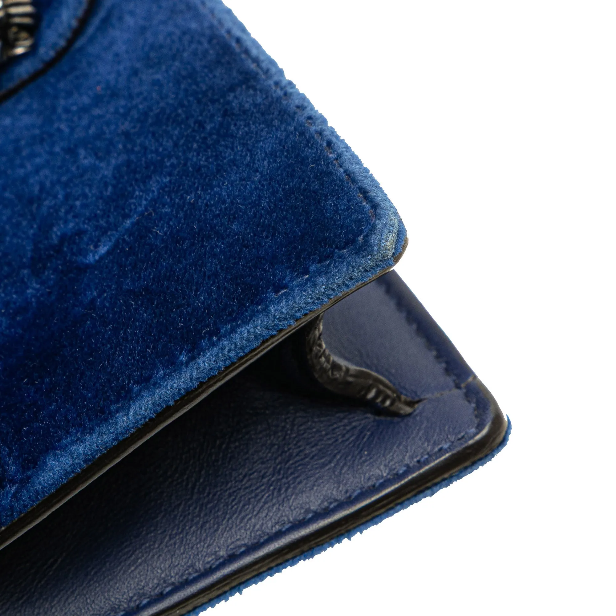 Blue Gucci Super Mini Velvet Dionysus Crossbody