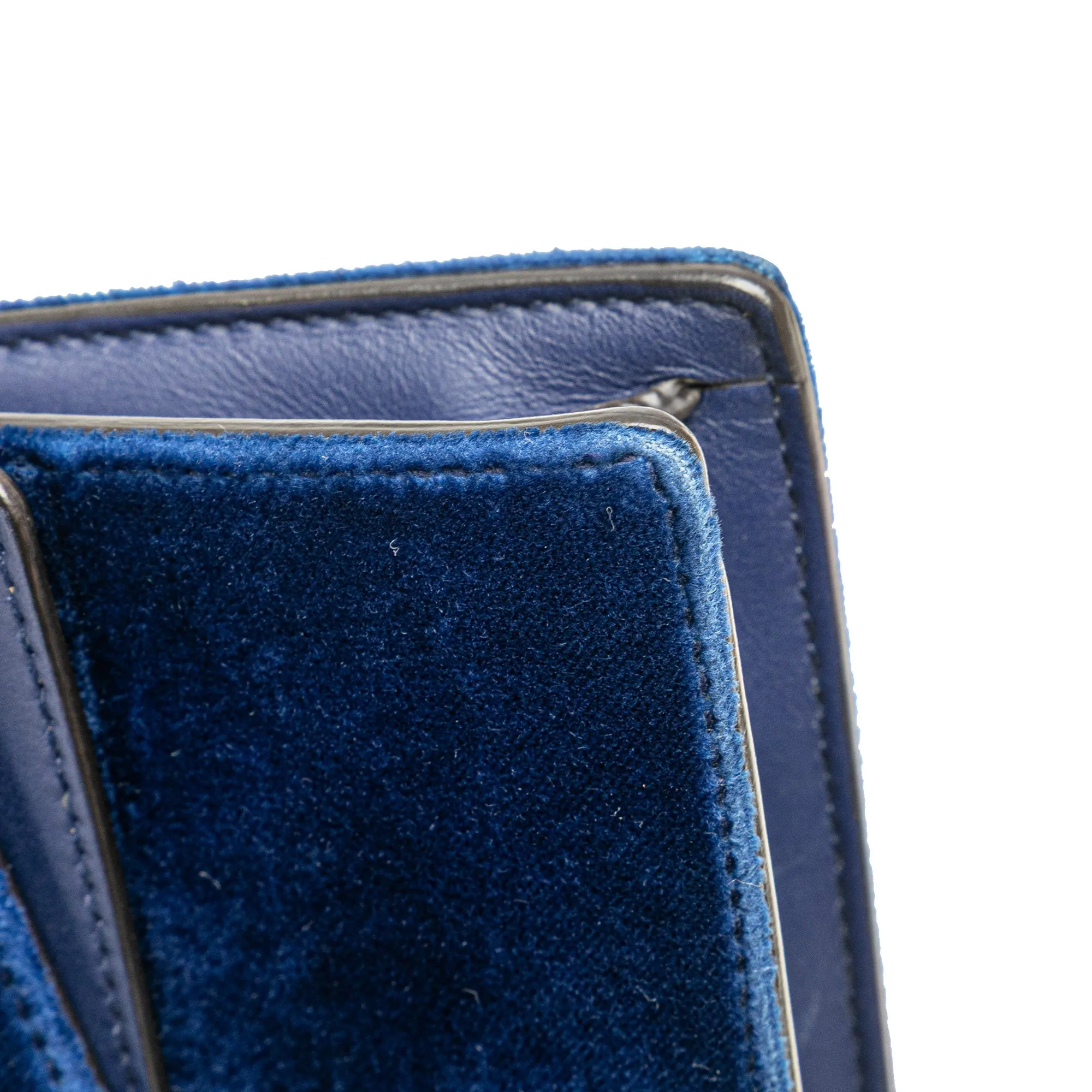 Blue Gucci Super Mini Velvet Dionysus Crossbody