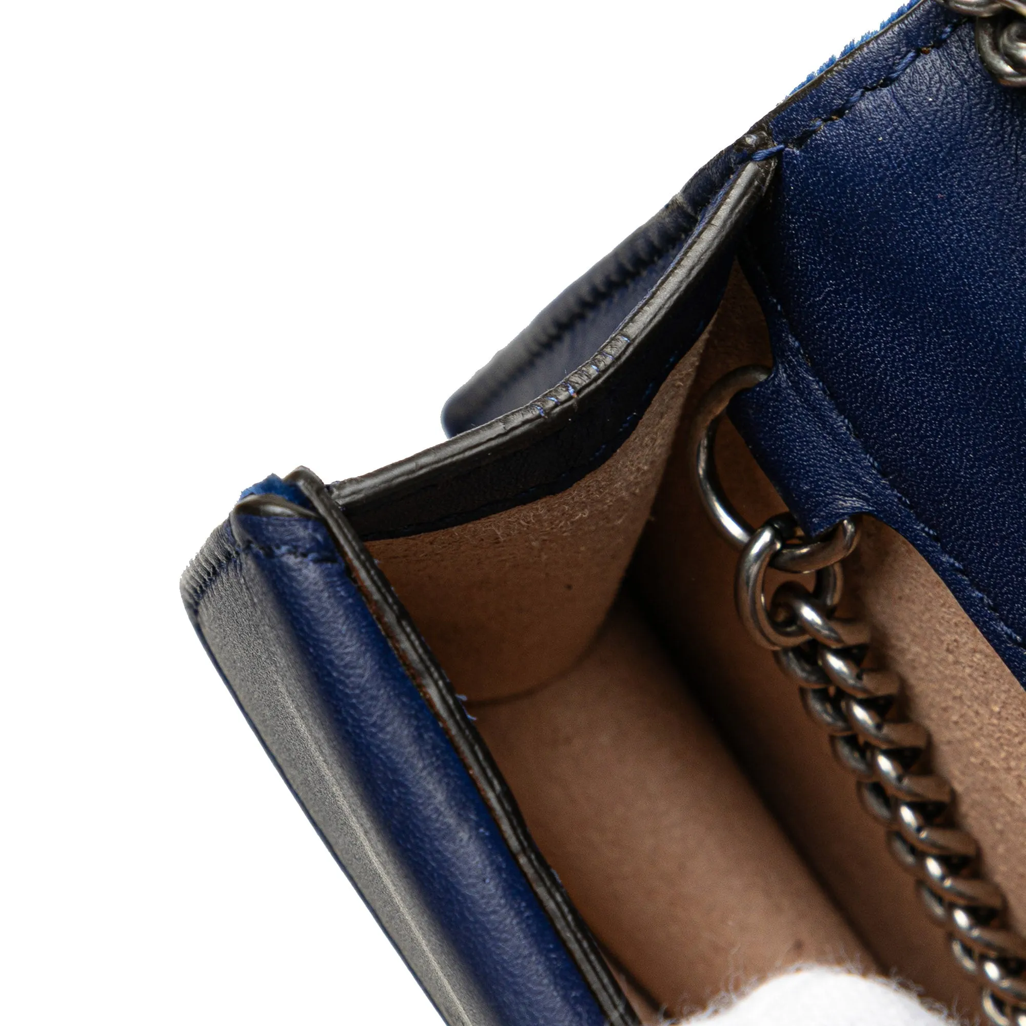 Blue Gucci Super Mini Velvet Dionysus Crossbody