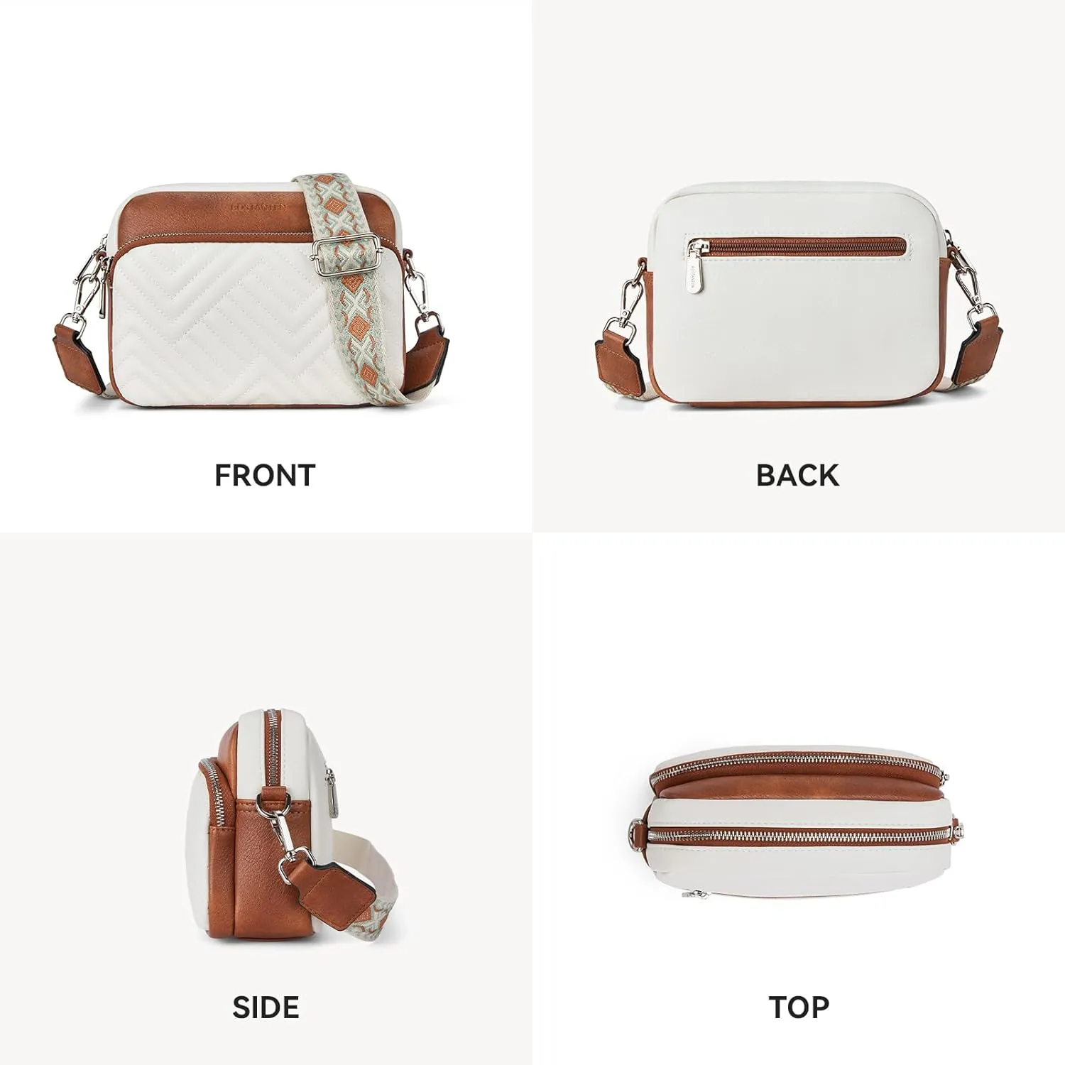 BOSTANTEN Quilted Crossbody Bags for Women Vegan Leather Purses Small Shoulder Handbags with Wide Strap