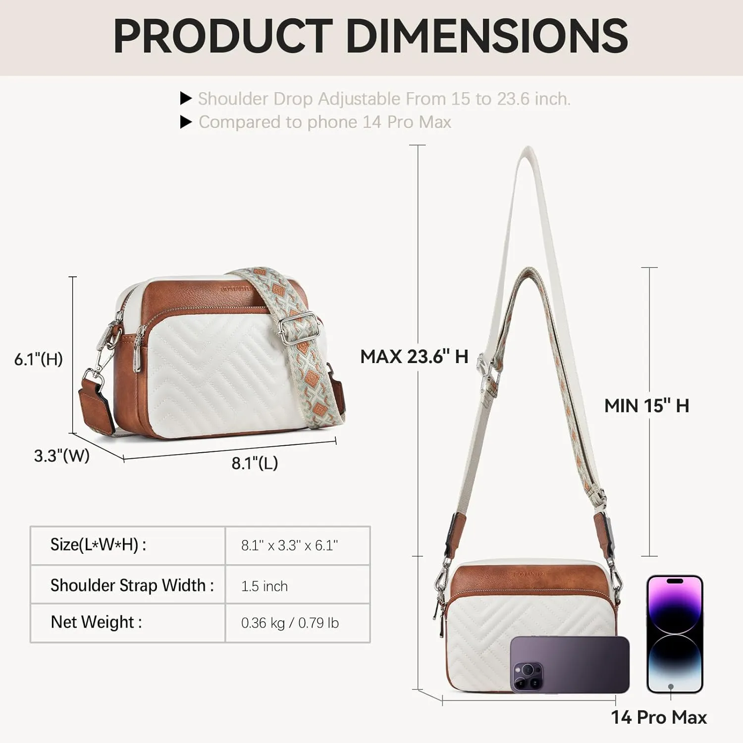 BOSTANTEN Quilted Crossbody Bags for Women Vegan Leather Purses Small Shoulder Handbags with Wide Strap