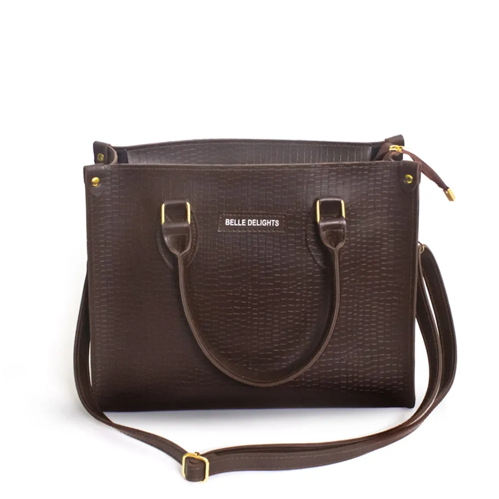 Brown Belle Check Carry Bag