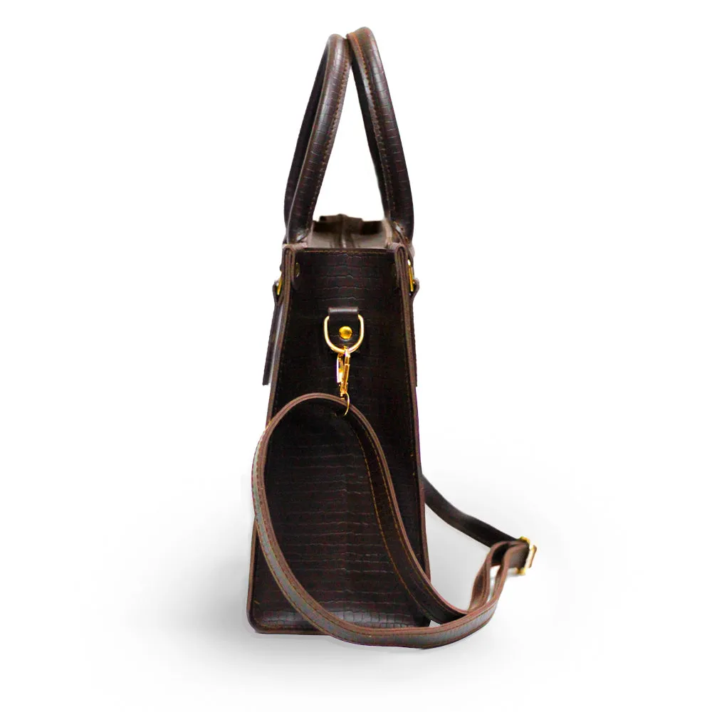 Brown Belle Check Carry Bag