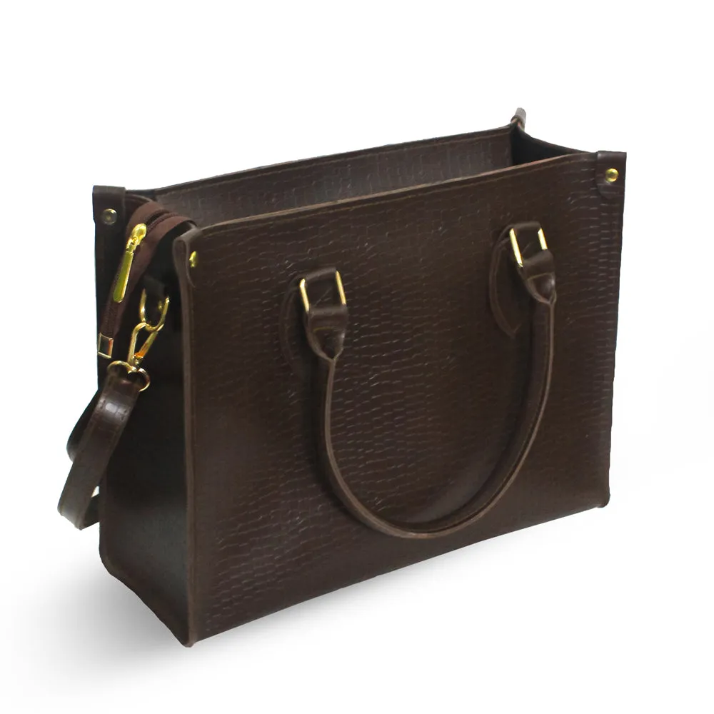 Brown Belle Check Carry Bag