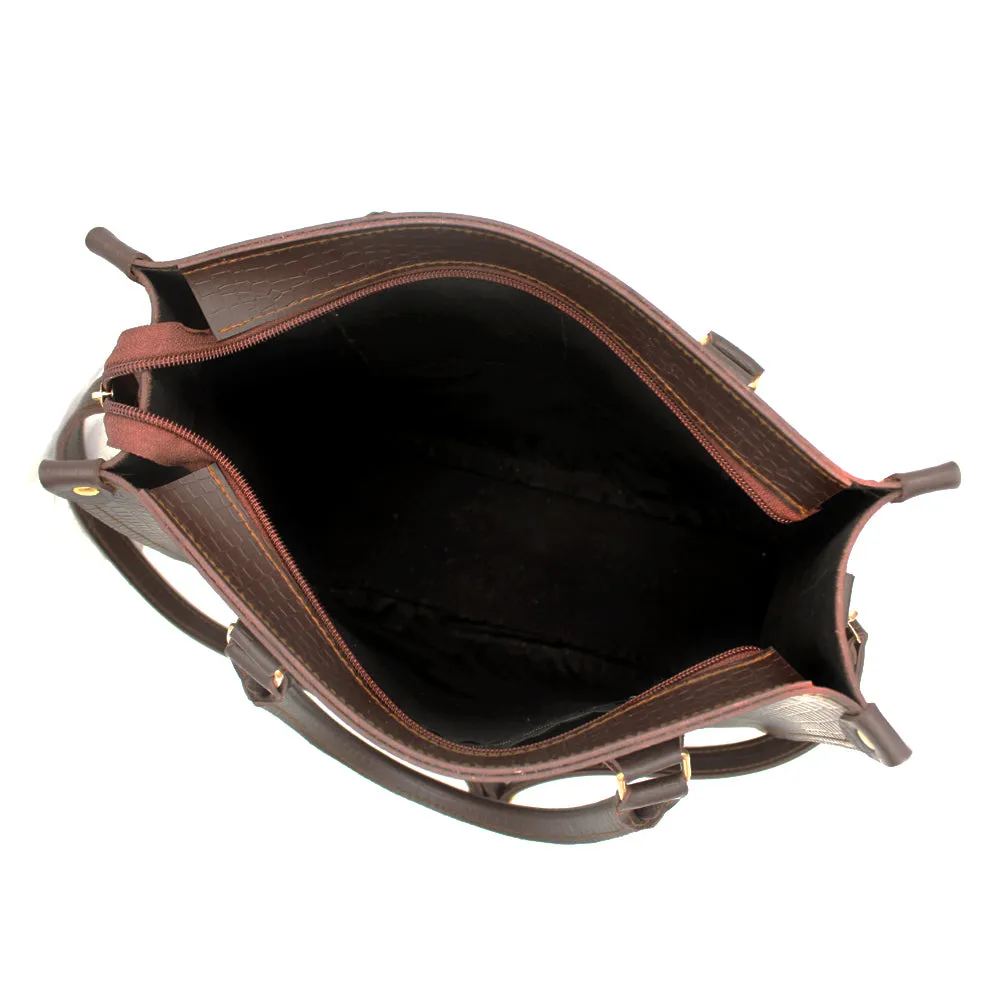 Brown Belle Check Carry Bag
