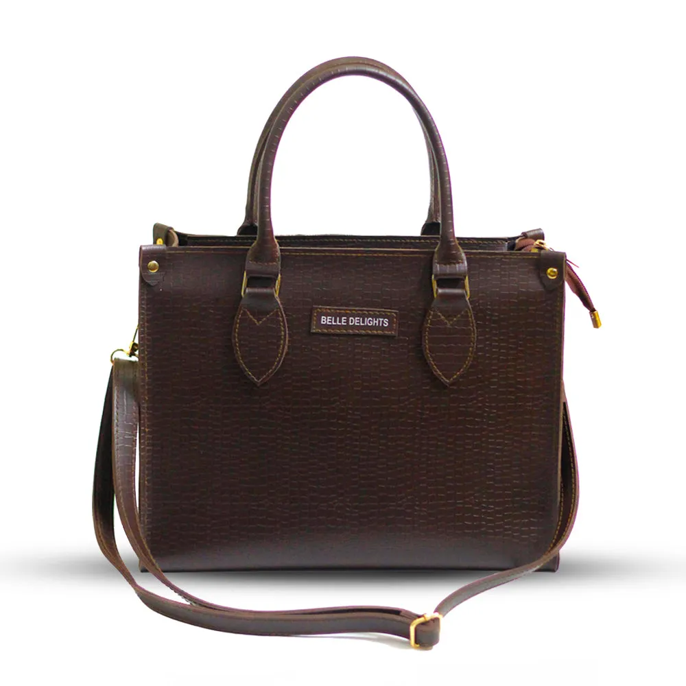 Brown Belle Check Carry Bag