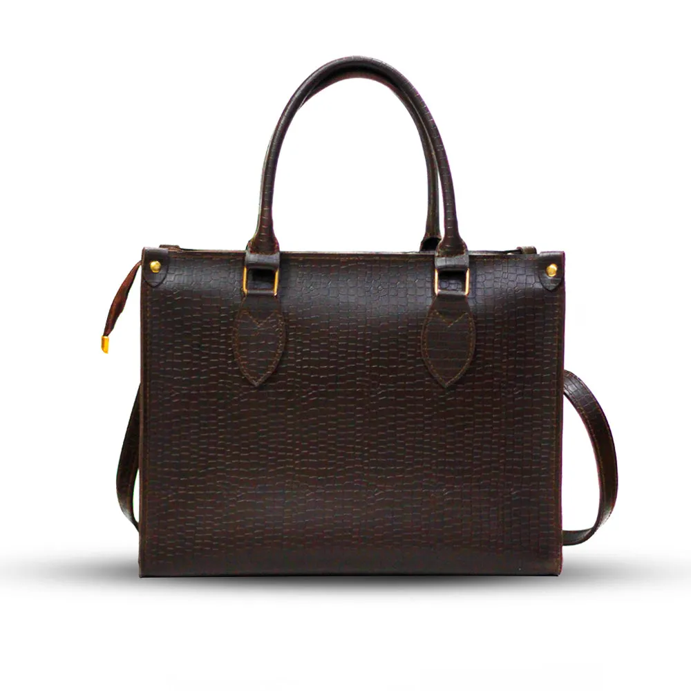 Brown Belle Check Carry Bag