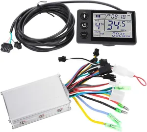 BTER Brushless Controller Kit, Motor Brushless Controller LCD Display with LCD Display Panel for Scooters for Electric Bicycles for 22.5mm/0.9in Handlebars((36V/48V 250W/350W), 12)