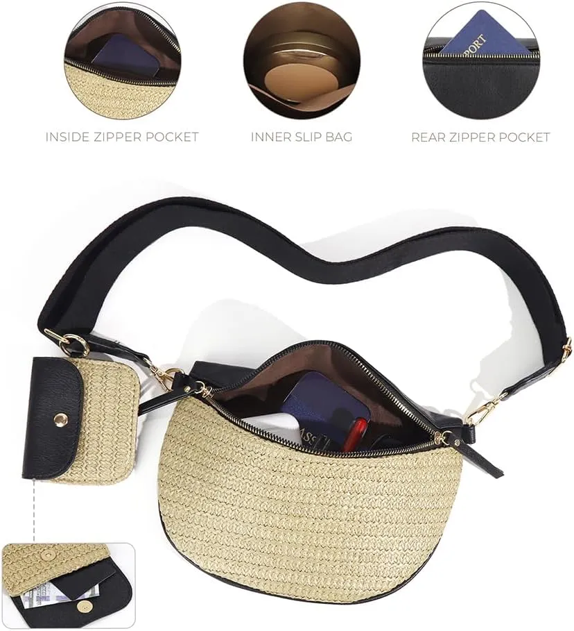 Bum Bags for Women Crossbody Fanny Packs PU Leather Cross Body Bum Purse Belt Bag Bumbags for Work Shopping Daily