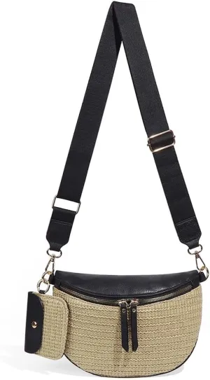 Bum Bags for Women Crossbody Fanny Packs PU Leather Cross Body Bum Purse Belt Bag Bumbags for Work Shopping Daily