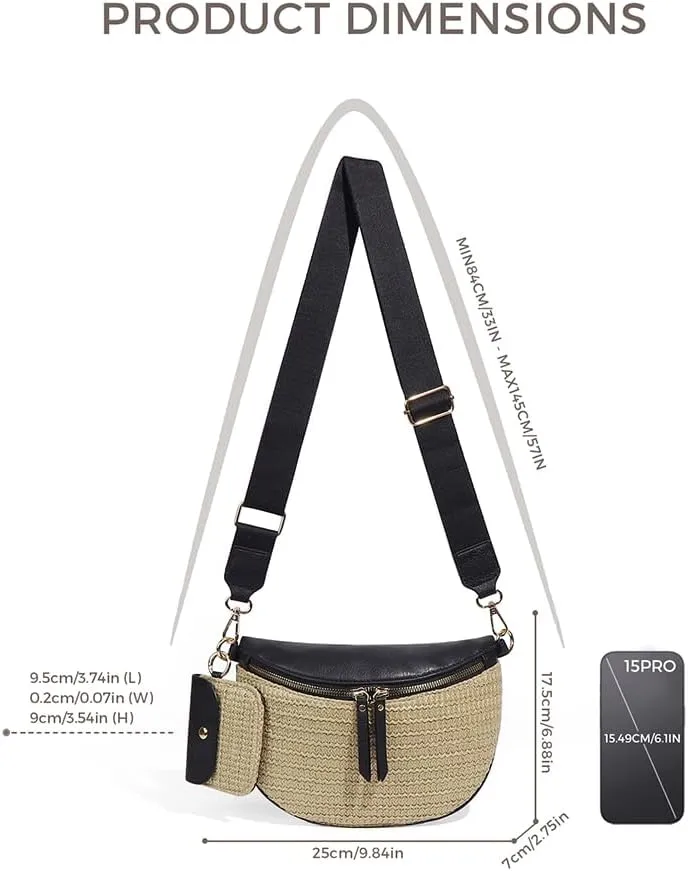 Bum Bags for Women Crossbody Fanny Packs PU Leather Cross Body Bum Purse Belt Bag Bumbags for Work Shopping Daily