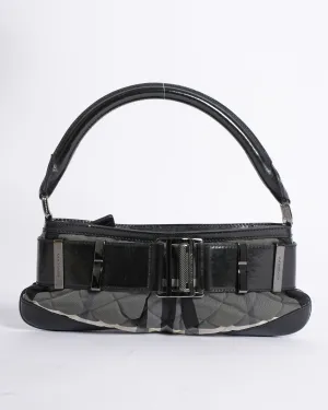 Burberry Small Shoulder Bag in Checkered Canvas & Leather