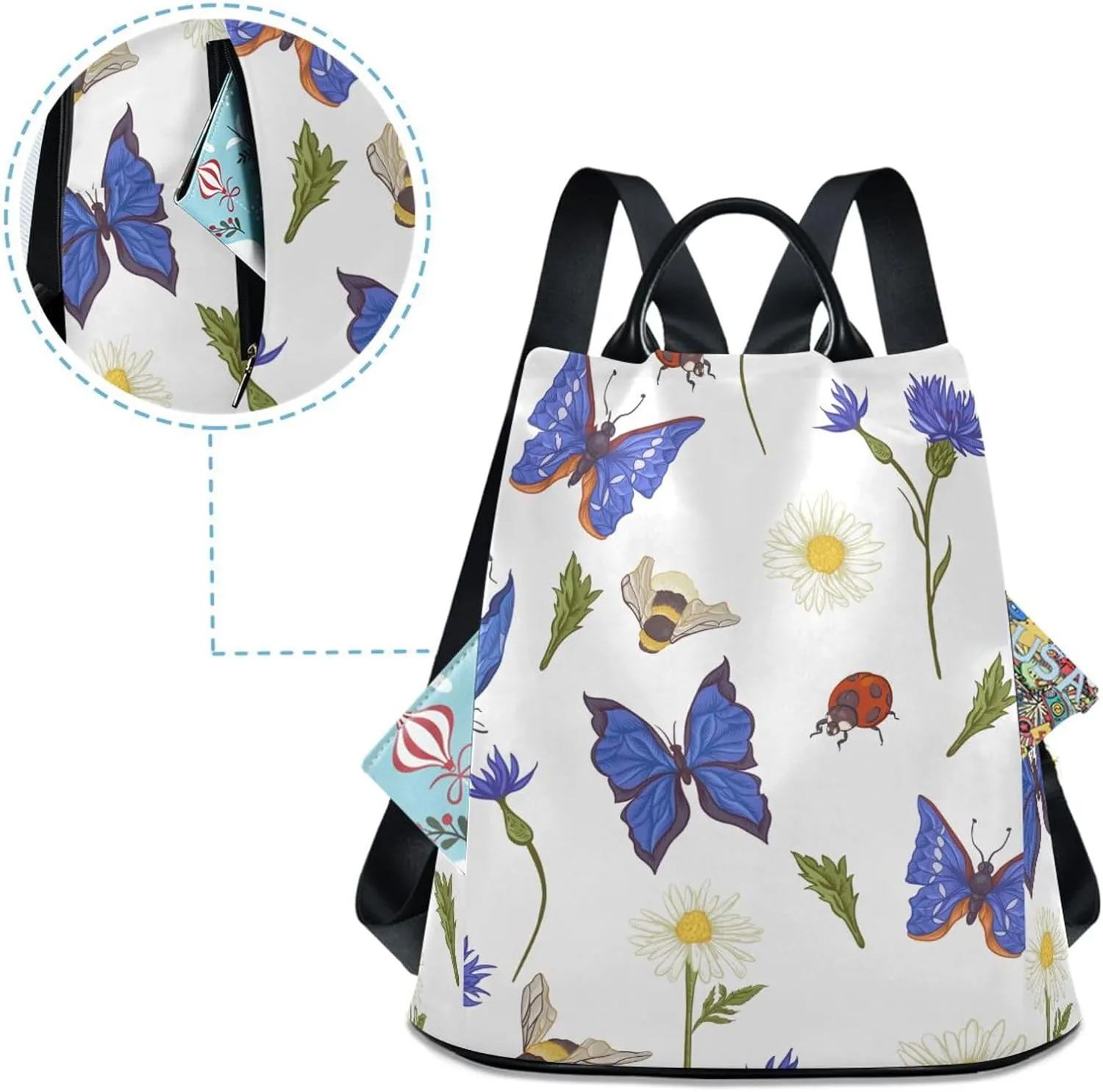 Butterfly Backpack for Women Fashion Casual Daypack Backpack Small Backpack Purse 13.4 X 5.9 X 15in Pattern 6