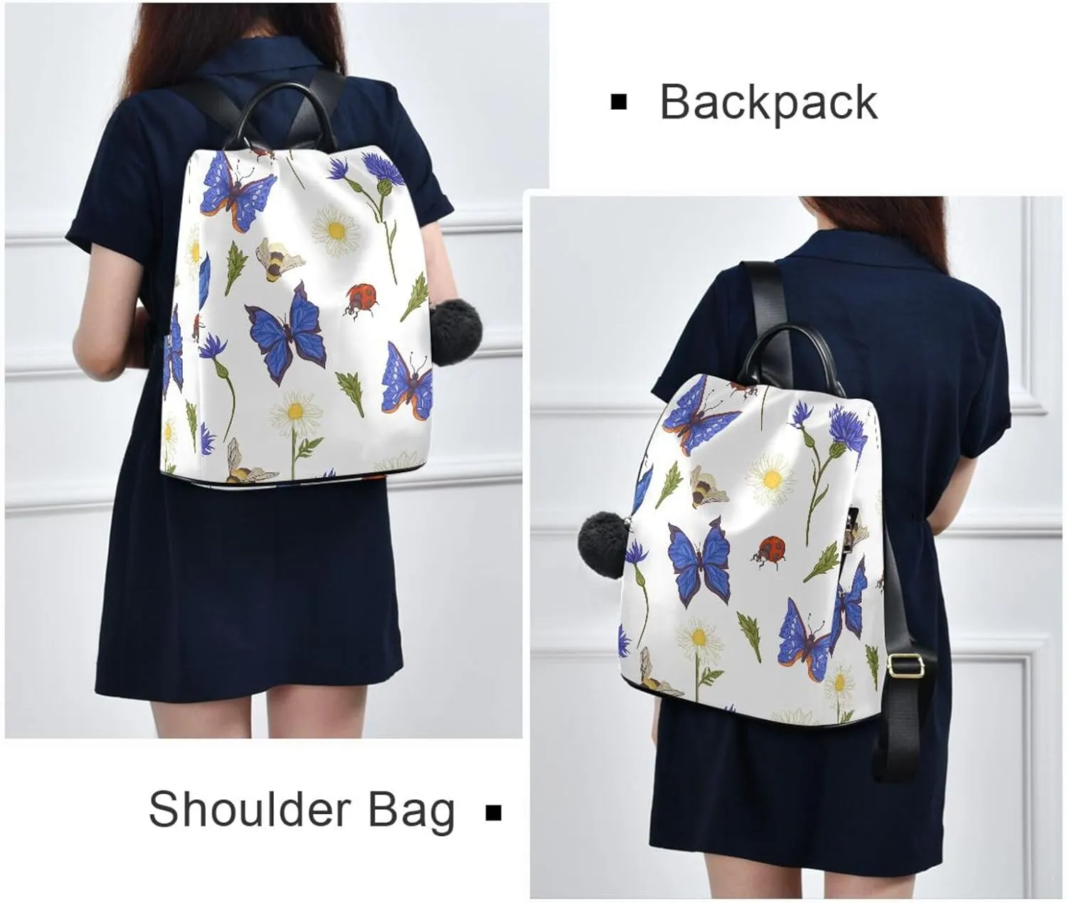 Butterfly Backpack for Women Fashion Casual Daypack Backpack Small Backpack Purse 13.4 X 5.9 X 15in Pattern 6