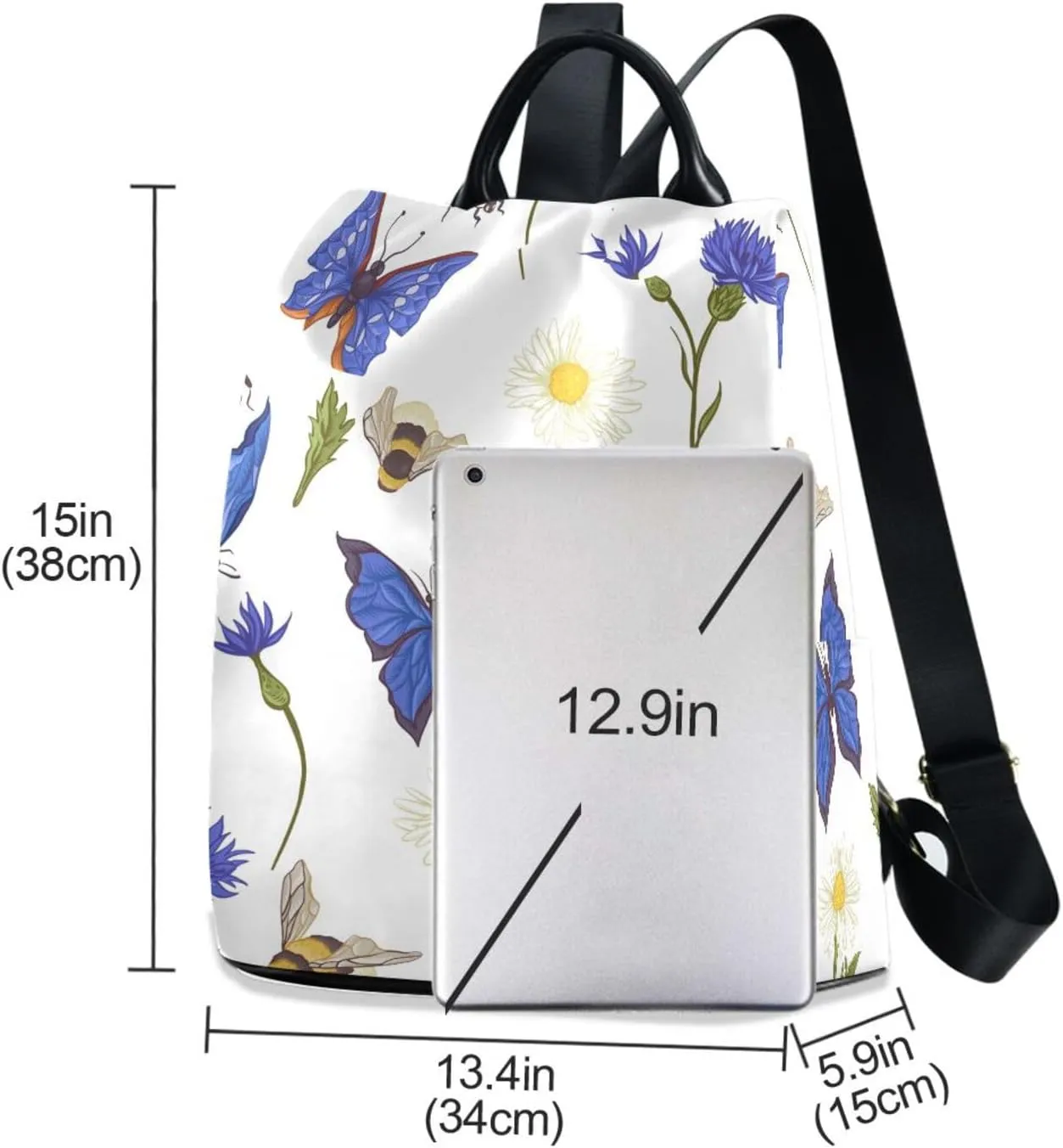Butterfly Backpack for Women Fashion Casual Daypack Backpack Small Backpack Purse 13.4 X 5.9 X 15in Pattern 6