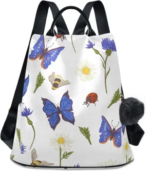 Butterfly Backpack for Women Fashion Casual Daypack Backpack Small Backpack Purse 13.4 X 5.9 X 15in Pattern 6