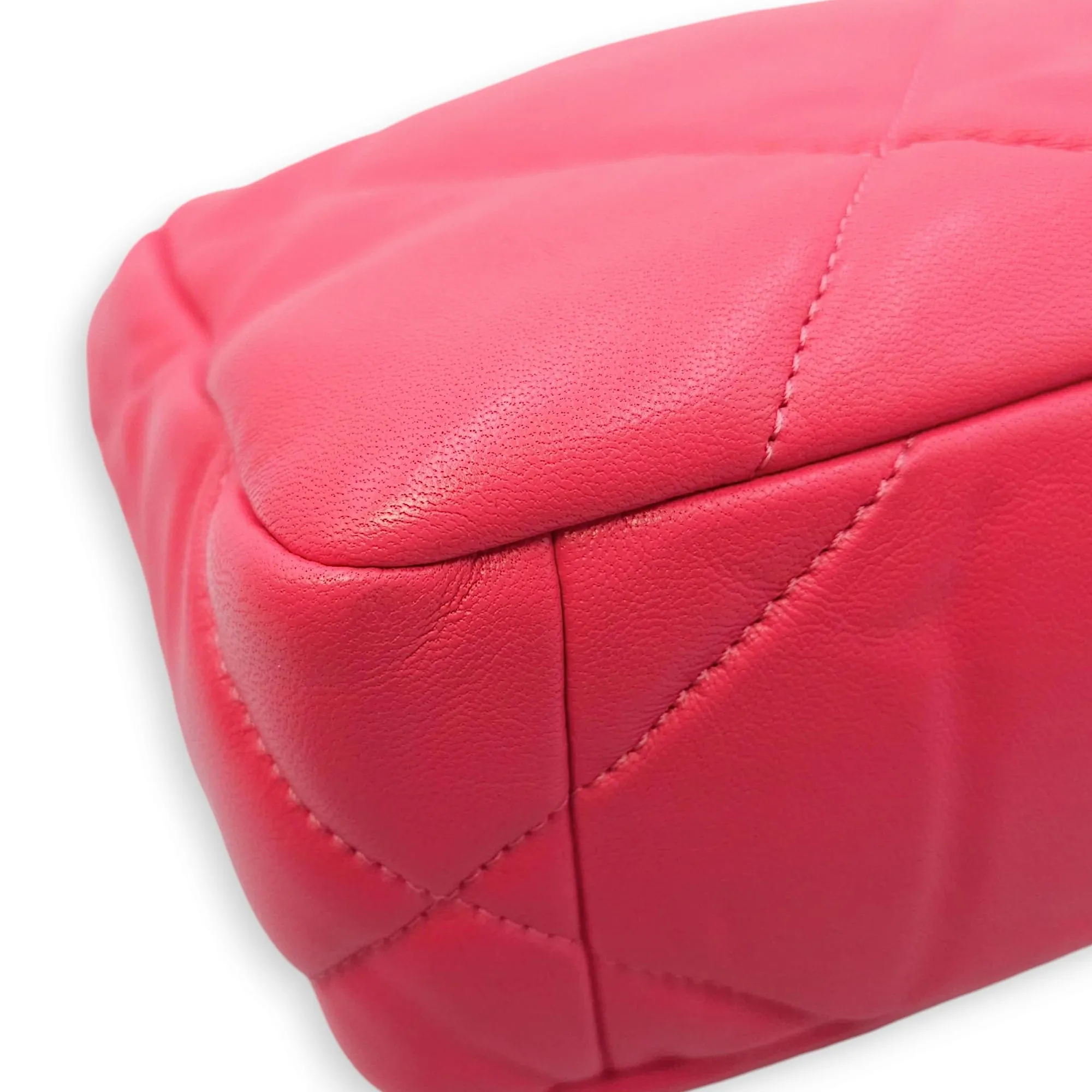 C19 Flap Small Pink Crossbody Bag in Goat Leather, 3-Tone hardware