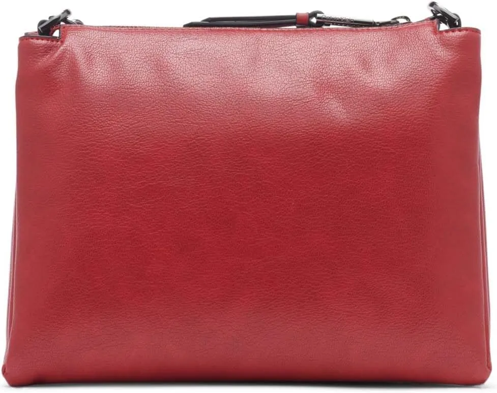 Calvin Klein Women's Rain Crossbody Bag – Vegan Leather with Chain Purse Strap, 3 Pockets
