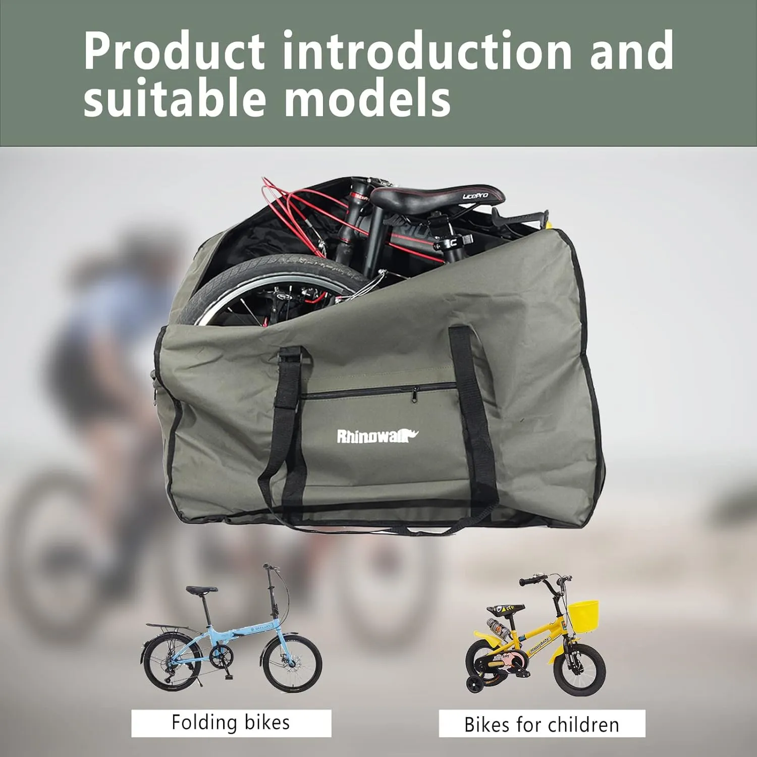 CamGo 20 Inch Folding Bike Bag - Waterproof Bicycle Travel Case Outdoors Bike Transport Bag for Cars Train Air Travel