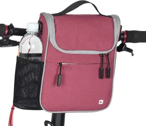 CamGo Waterproof Handlebar Bag for Bike - Cycling Front Storage Basket Bags Multipurpose Shoulder Pack Canvas Handbags with Rain Cover (Rose)