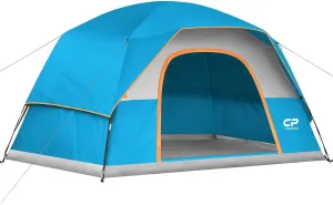 CAMPROS CP Tents for Camping 4/6 Person Tent Waterproof Windproof Double Layer Family Camping Tent, Easy Setup Dome Tent with Large Mesh Windows & Wider Door for Outdoor Camping & Hiking