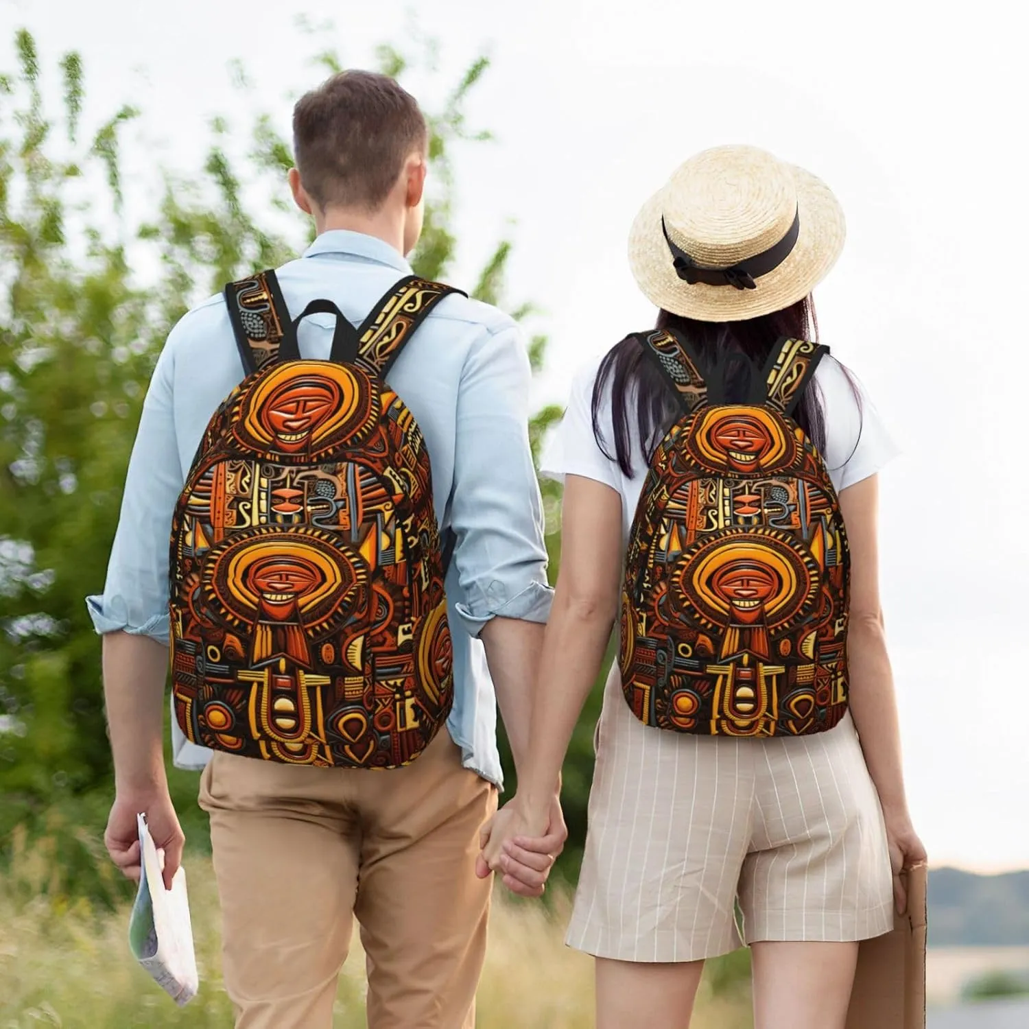 Canvas Fashions National Pattern Print Backpacks,Casual Lightweight Sports Rucksack Travel Multipurpose Bag