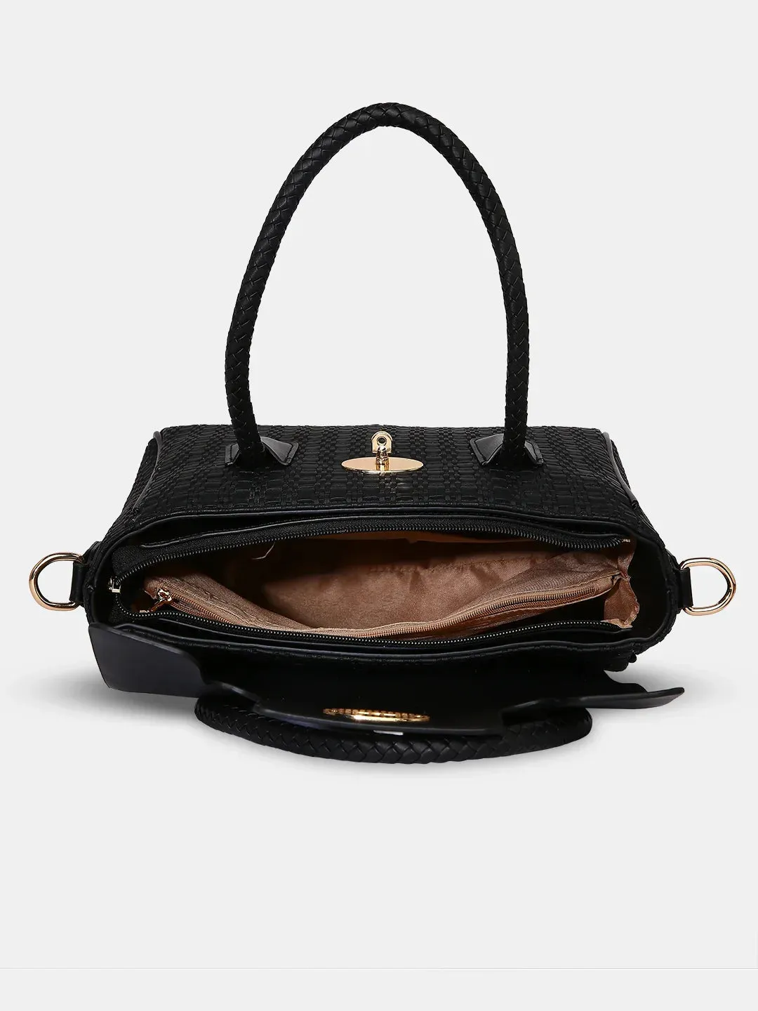 Caprese Andrea Medium Black Office Tote Bag