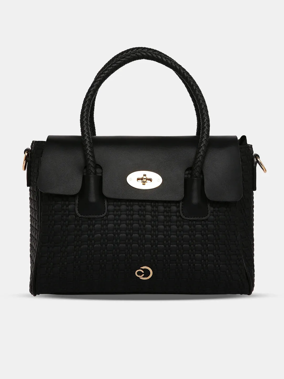 Caprese Andrea Medium Black Office Tote Bag