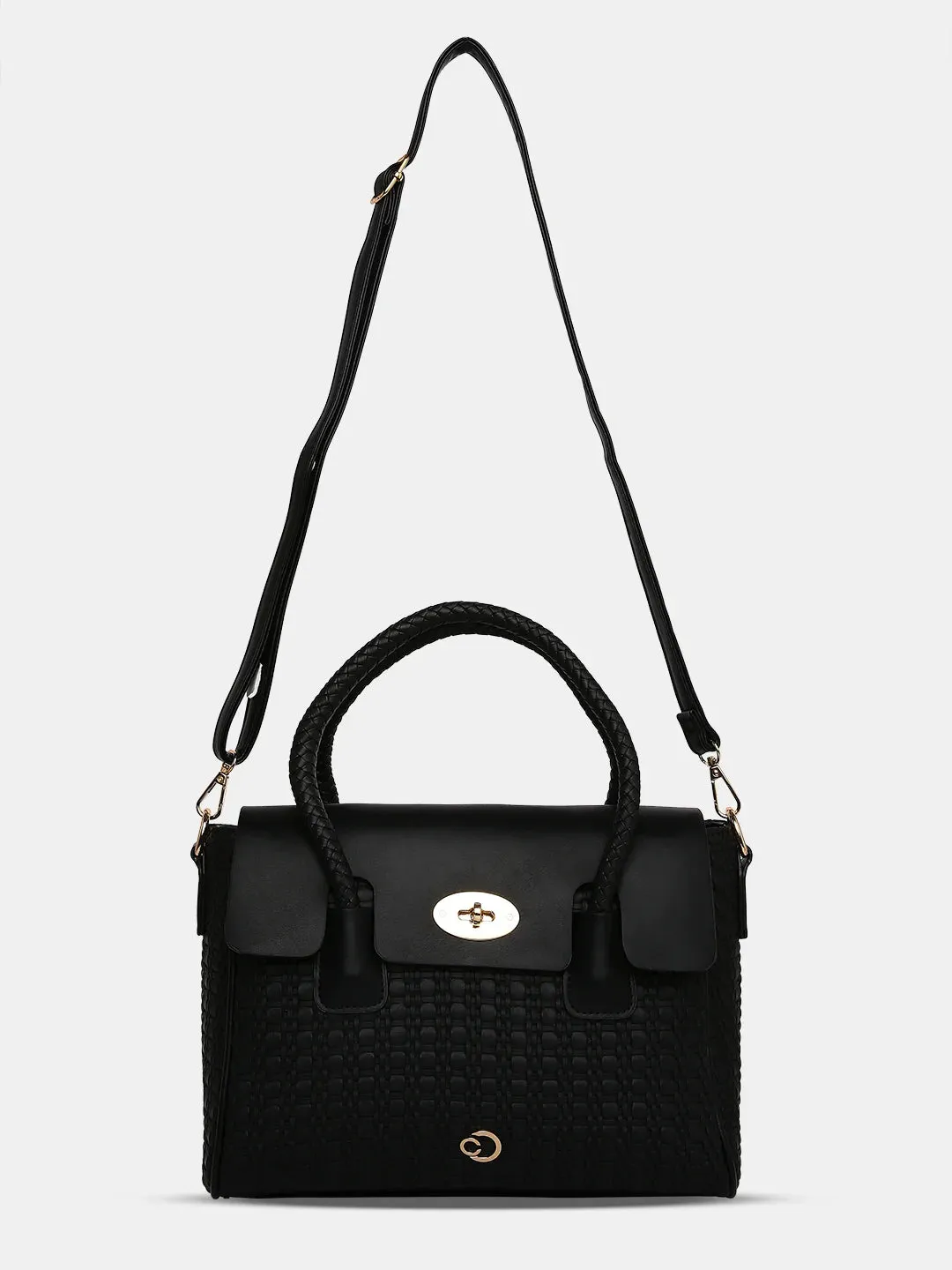 Caprese Andrea Medium Black Office Tote Bag