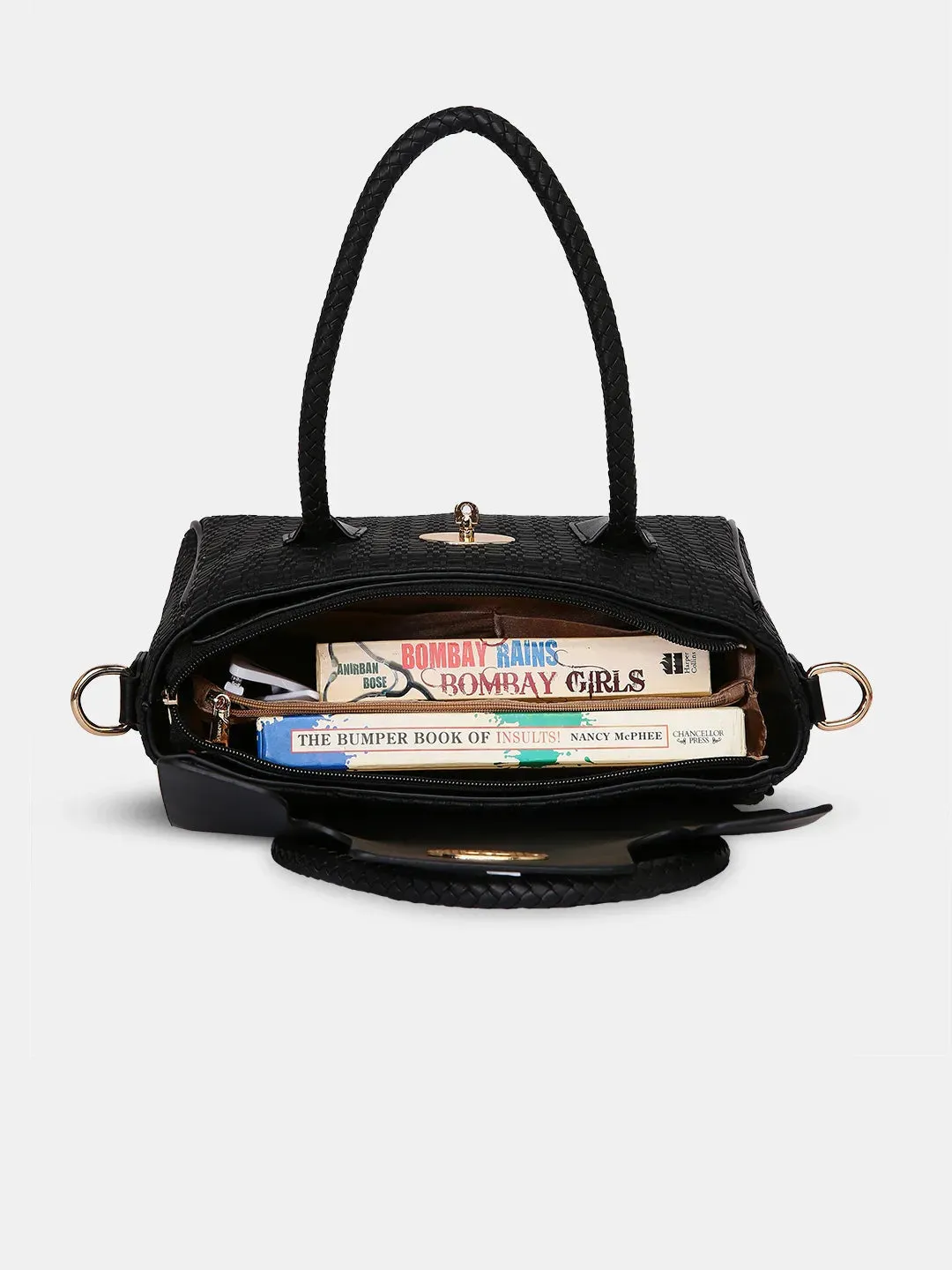 Caprese Andrea Medium Black Office Tote Bag