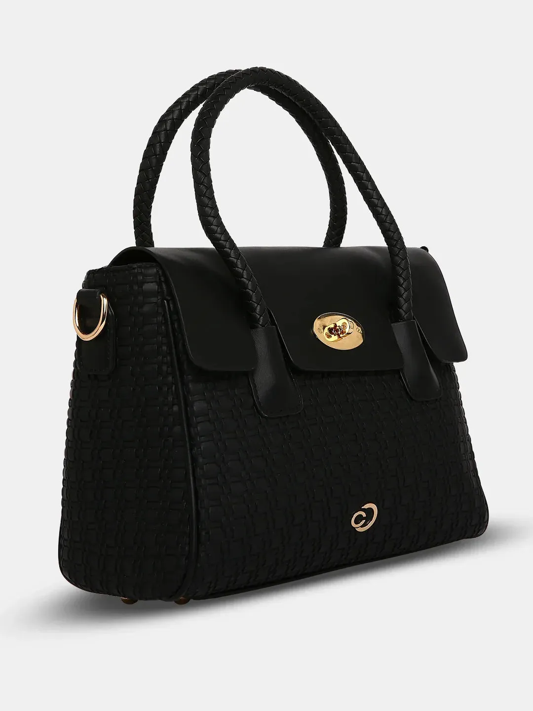 Caprese Andrea Medium Black Office Tote Bag