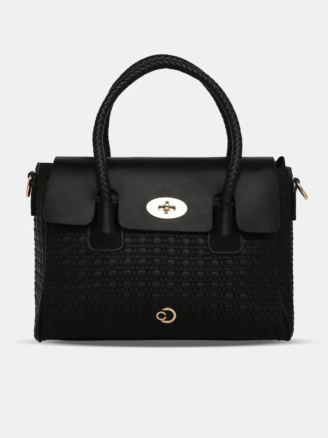 Caprese Andrea Medium Black Office Tote Bag