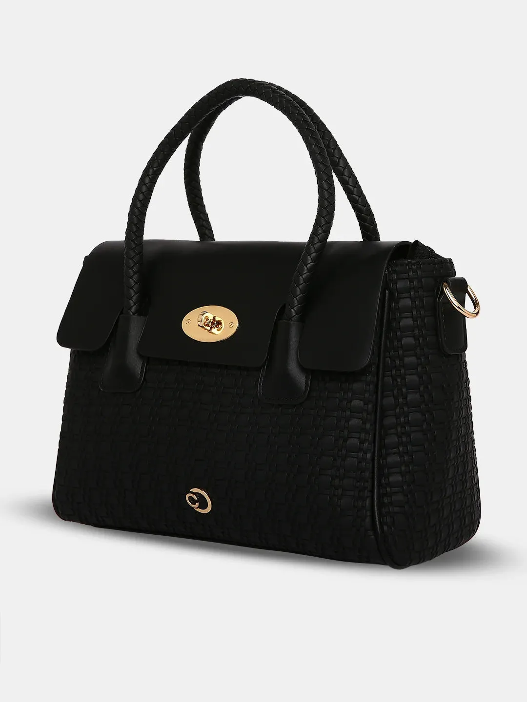 Caprese Andrea Medium Black Office Tote Bag