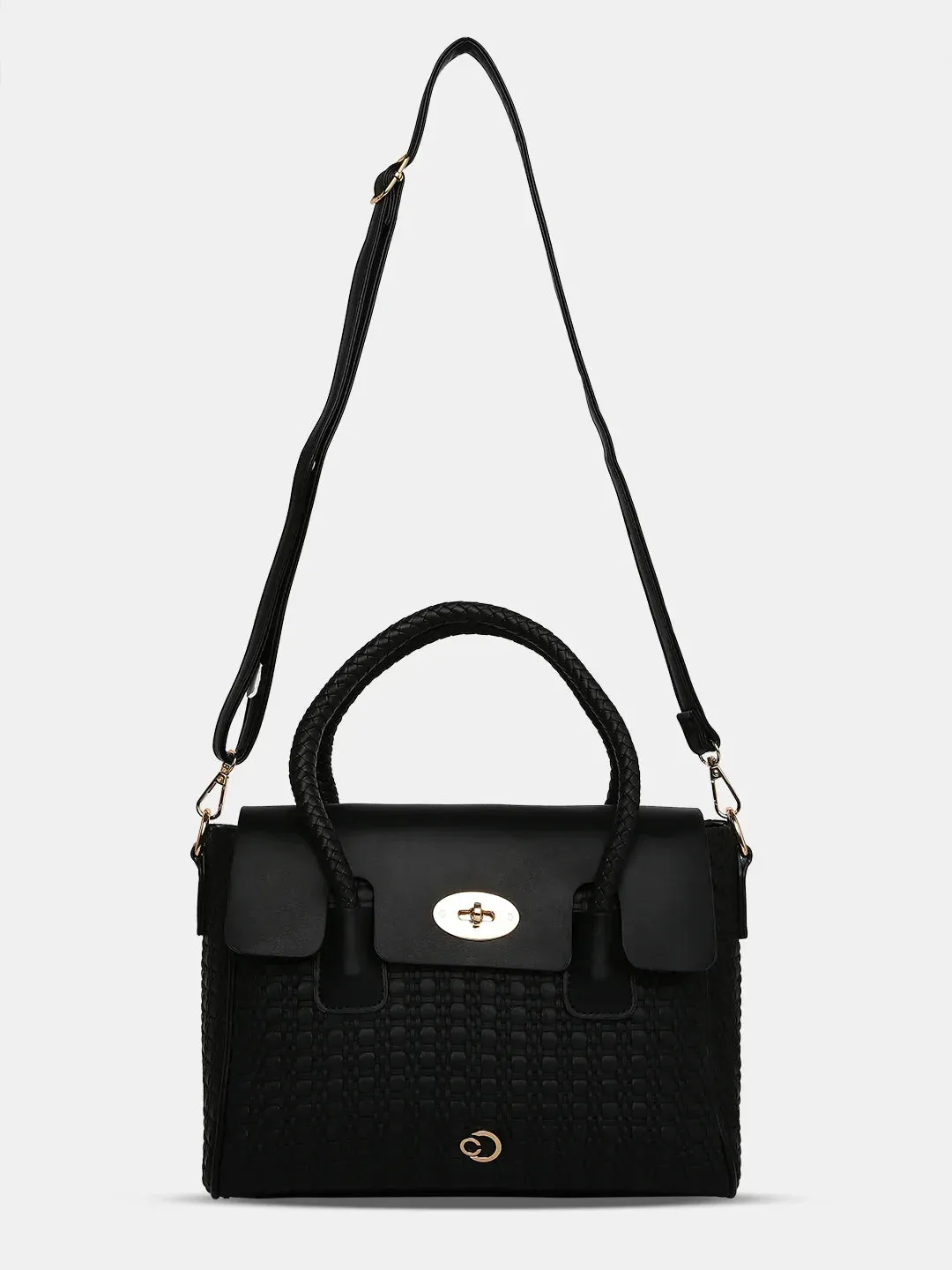 Caprese Andrea Medium Black Office Tote Bag