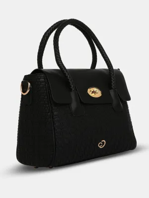 Caprese Andrea Medium Black Office Tote Bag