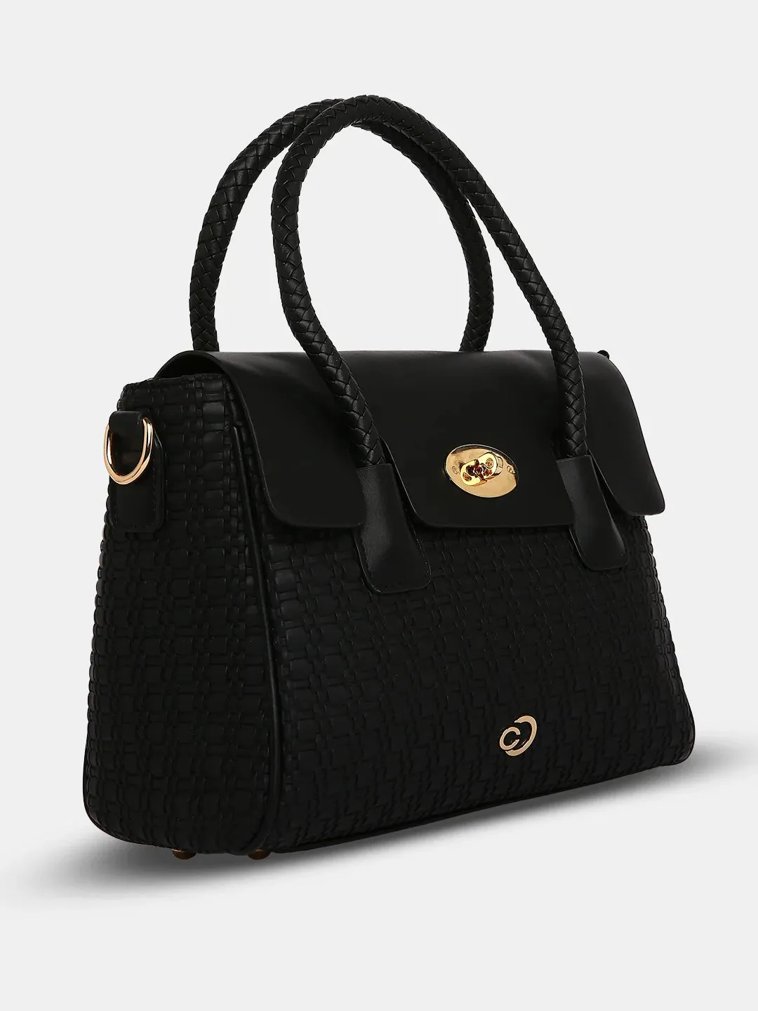 Caprese Andrea Medium Black Office Tote Bag