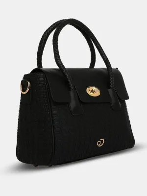 Caprese Andrea Medium Black Office Tote Bag